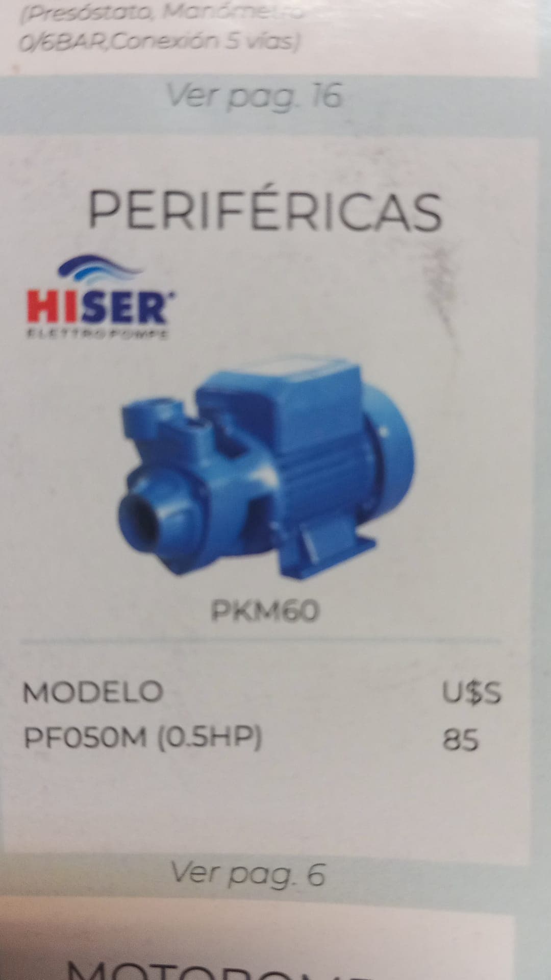 Bomba periférica de 1/2HP nueva
