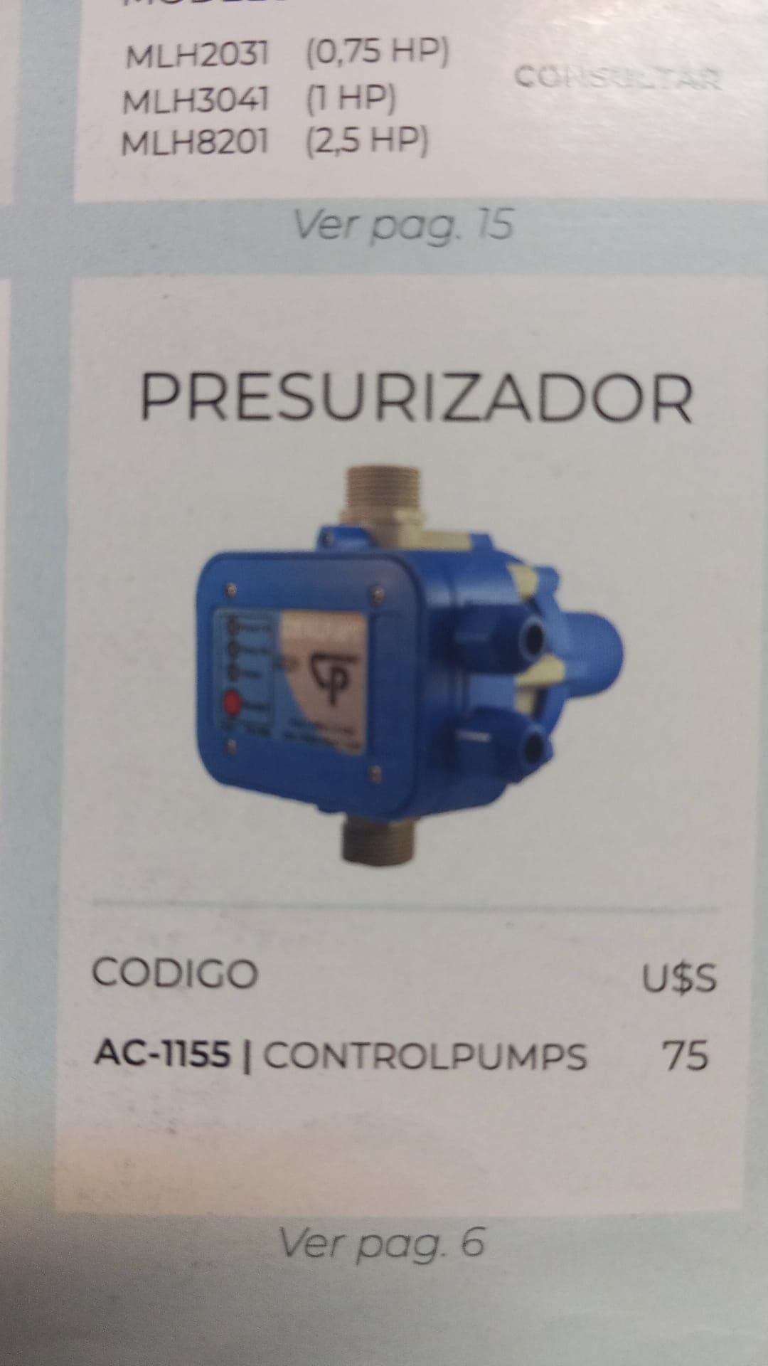 Presurisador,  prescontrol