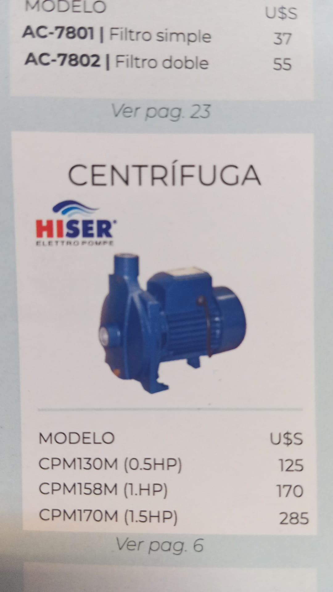 Centrifugas de 1/2  Hiser  _1 _ 1.5 HP nuevas