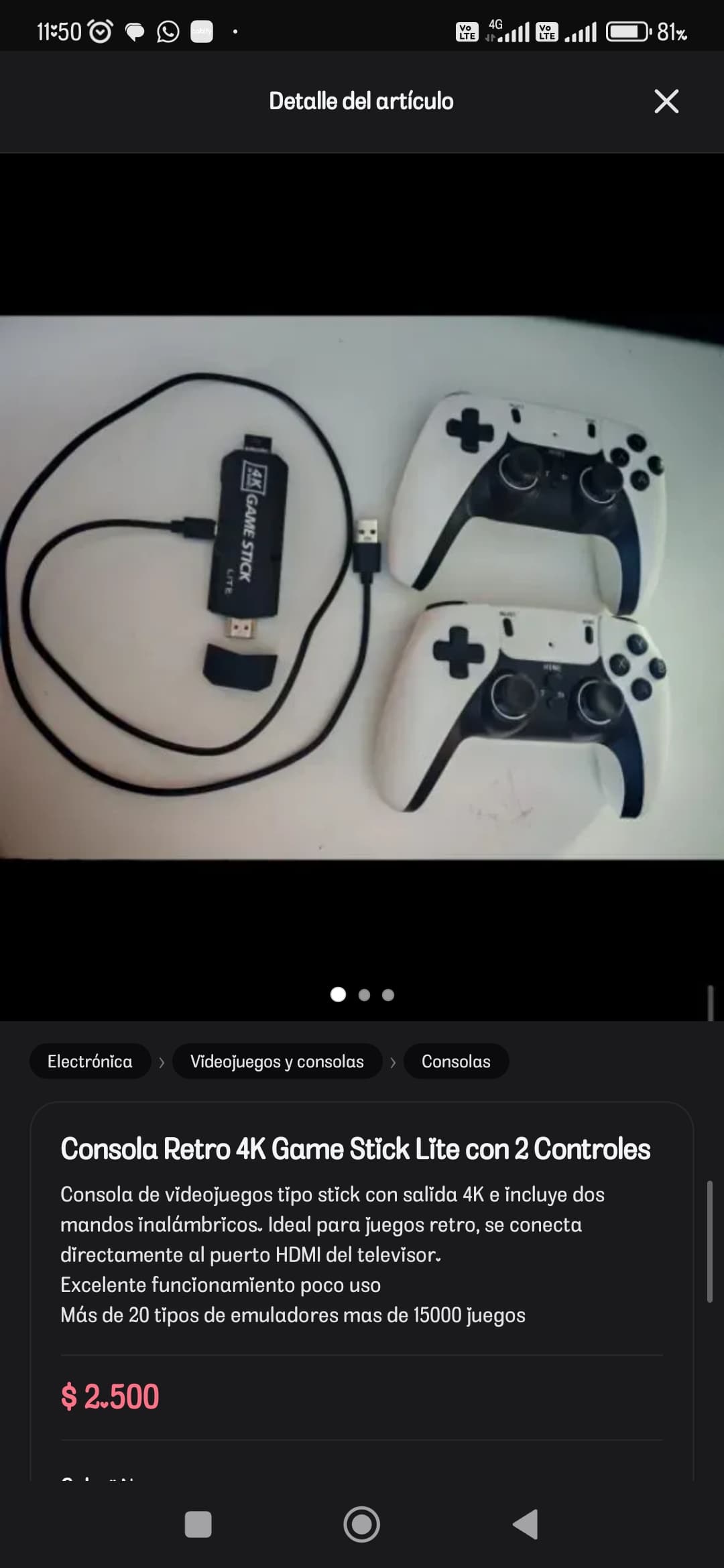Vendo game stick muy poco uso excelente estado